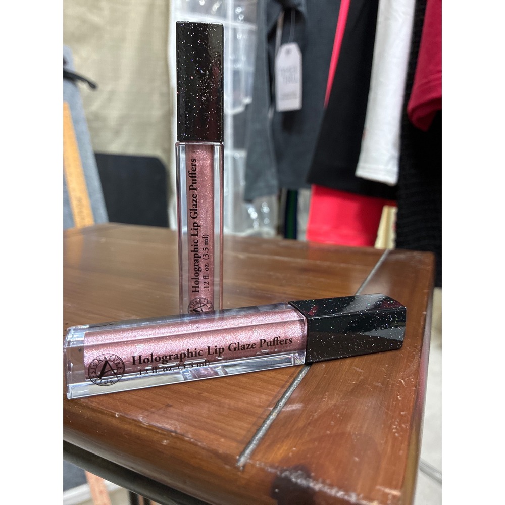 Holographic Signature Club A Lip Glaze Puffers Multi Pink 2 Pack NEW